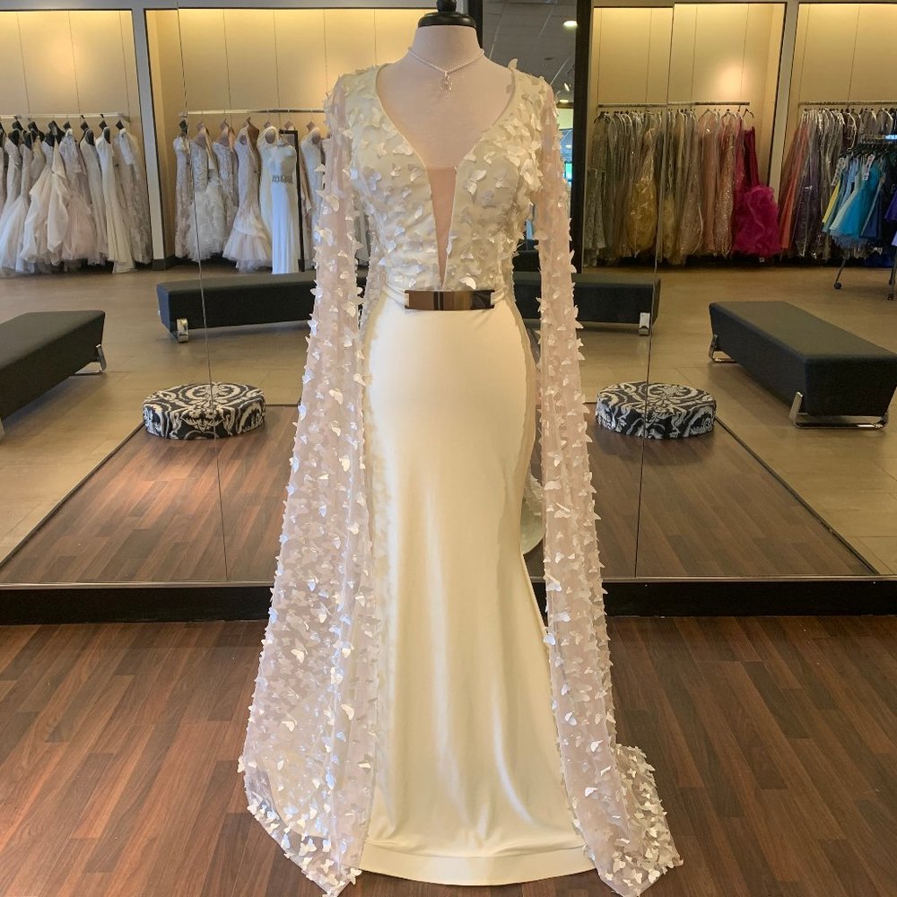 Butterfly mesh back & long sleeves , gold buckle